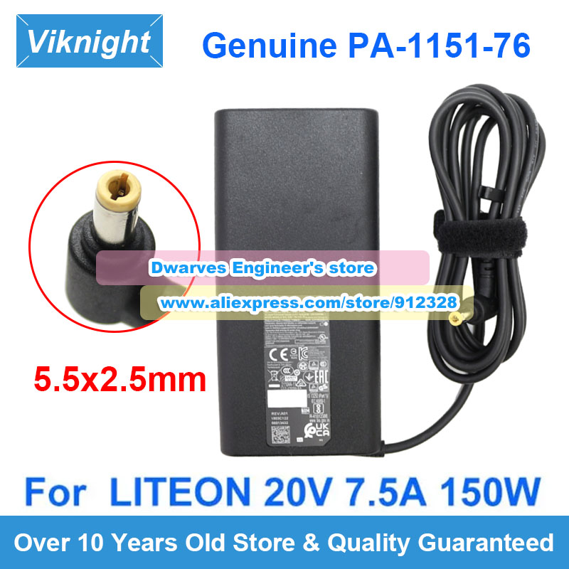 Original PA-1151-76 AC-Adapter 20 V 7,5 A 150 W Liteon für Clevo NP50PNK NP70RNJS GIGABYTE G5 KF G5 KF5 System76 Gazelle 18 17U70Q: Rot