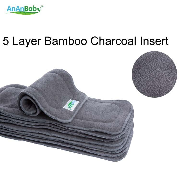 Baby Changing Pads Reusable 5 Layer Bamboo Charcoal Diaper Insert Super-absorbency Nappy Changing Mats Liners Fit Diapers