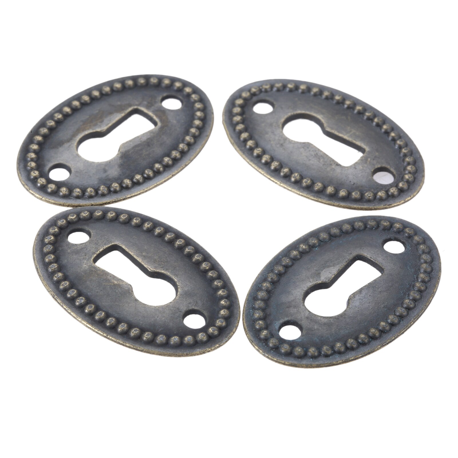 2 stücke Schlüsselloch Abdeckung Oval Antike Bronze- Hohl aufbringen Anschlüsse Alten Chinesischen Stil Schrank Vertikale Perlen Schmuck Kasten w/schrauben