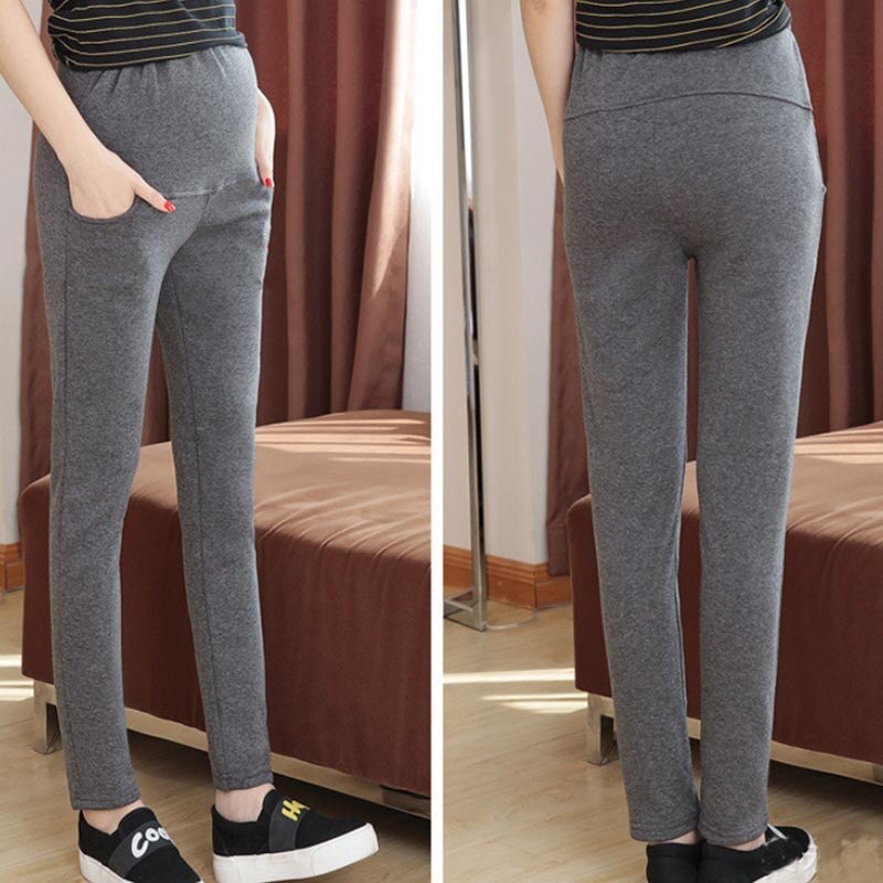 Pregnant Women Pants Winter Plus velvet Thickening Premama Maternity Wear Pants Warm Sports Trousers Leggings pregnancy clothes