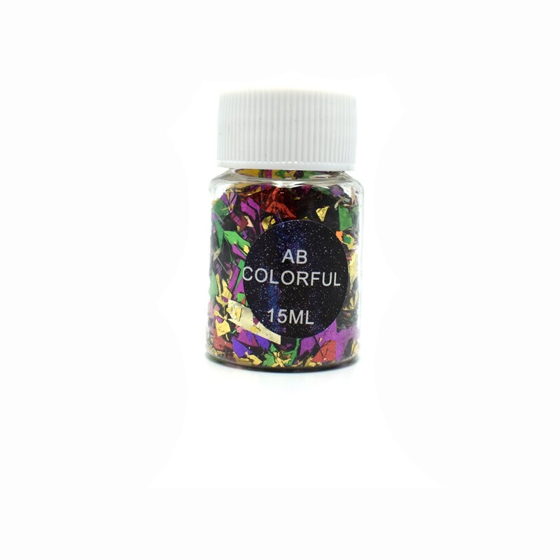 15ml 14 colores piezas rotas de azúcar Material de desechos parpadeantes epoxi uv resina molde hacer joyería relleno para joyería DIY: colorful