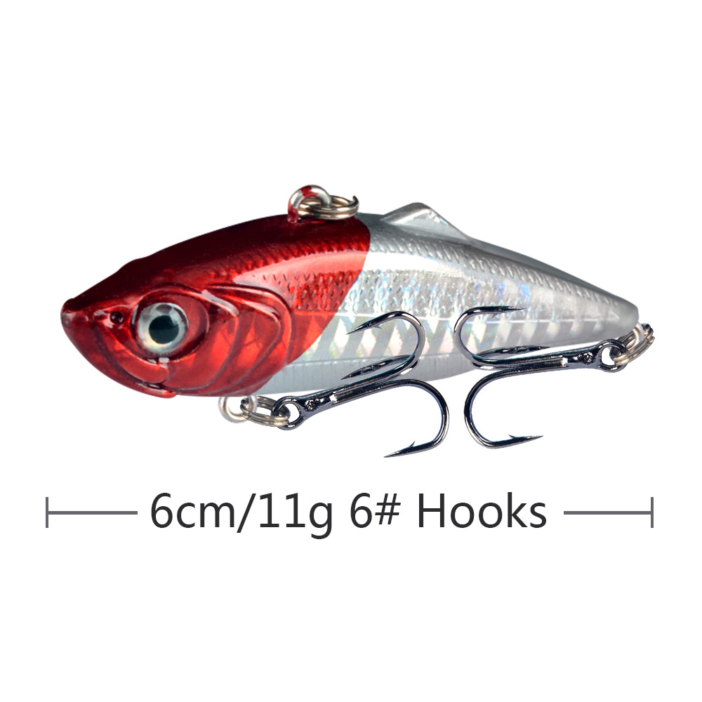 Señuelo de pesca con vibración VIB, 6cm, 11g, fundición larga, Rattlin Iscas, Wobbler Artificial, cebo duro de plástico, aparejos de carpa para nadar, 1 Uds.: Color blanco marfil