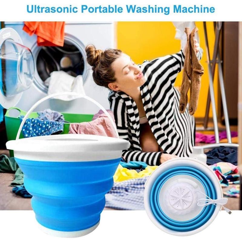 Opvouwbare Wasmachine, Draagbare Wasmachine Mini 100‑240V Geluidsarm Diepe Reiniging Bediening met één Knop 8L Voor Thuis Voor Slipjes (EU-stekker