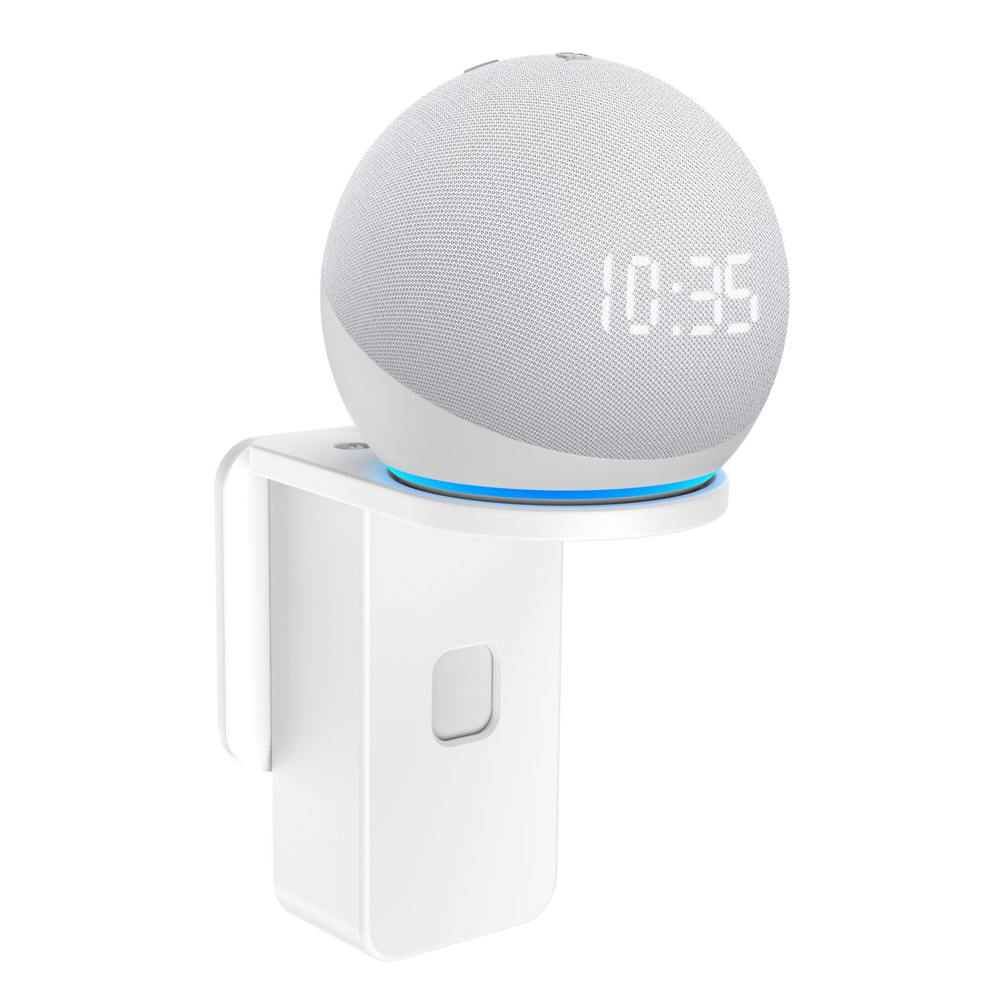 SPORTLINK Outlet Wall Bracket For Alexa Echo Dot 4th Generation Wall Mount Holder Stand Smart Speaker Shelf Space Saving Bedroom: White
