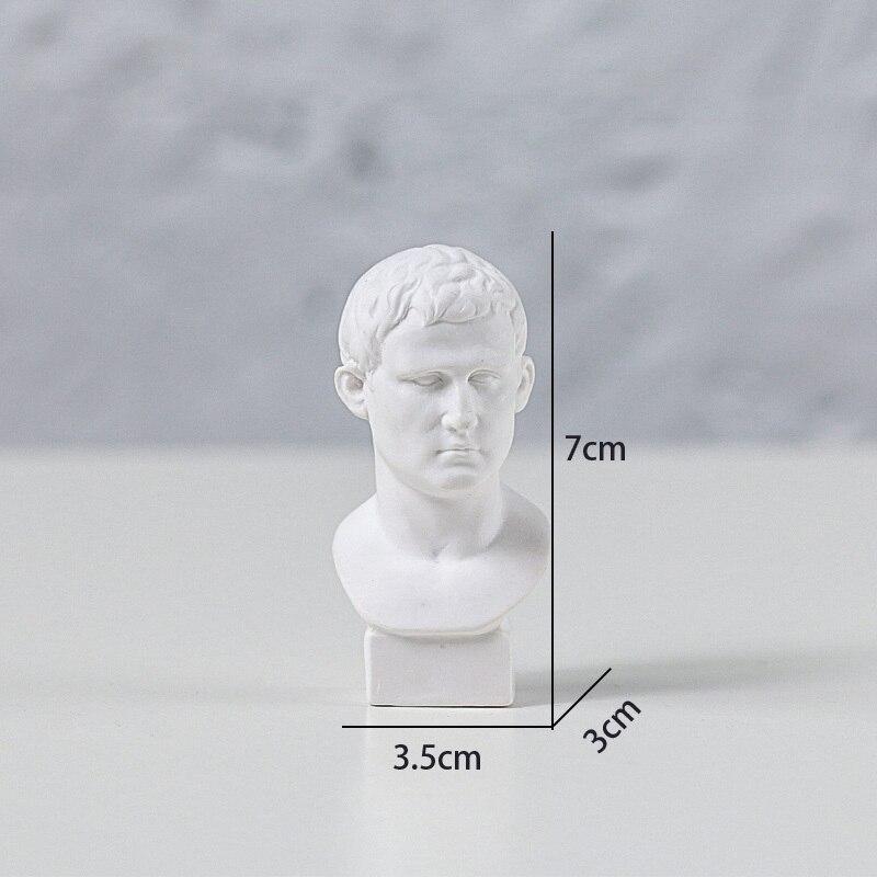 Mini berømtheder gips statue gips buste portrætter græsk mytologi skulptur tegning praksis desktop hjem ornament: Mini -7
