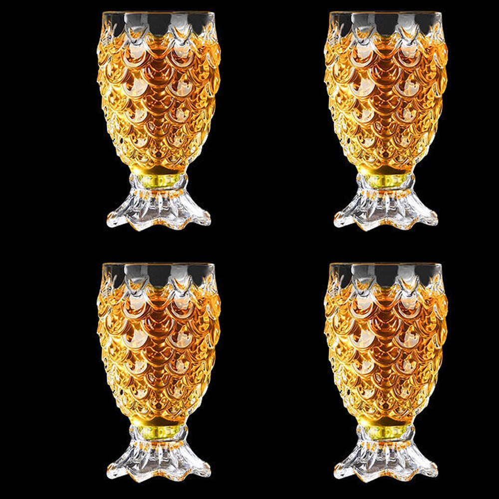 6 Stks/partij Crystal Bier Glas Helder Ananas Vormige Whiskey Glazen Bruiloft Drinken Glas Drinkware Tumbler Set Voor Water Wijn: C