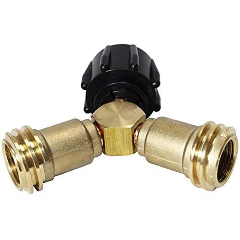 Propane Y-Splitter Tee Solid Brass with 1-Male QCC and 2-Female QCC for BBQ Grill, Heater, Propane Appliances