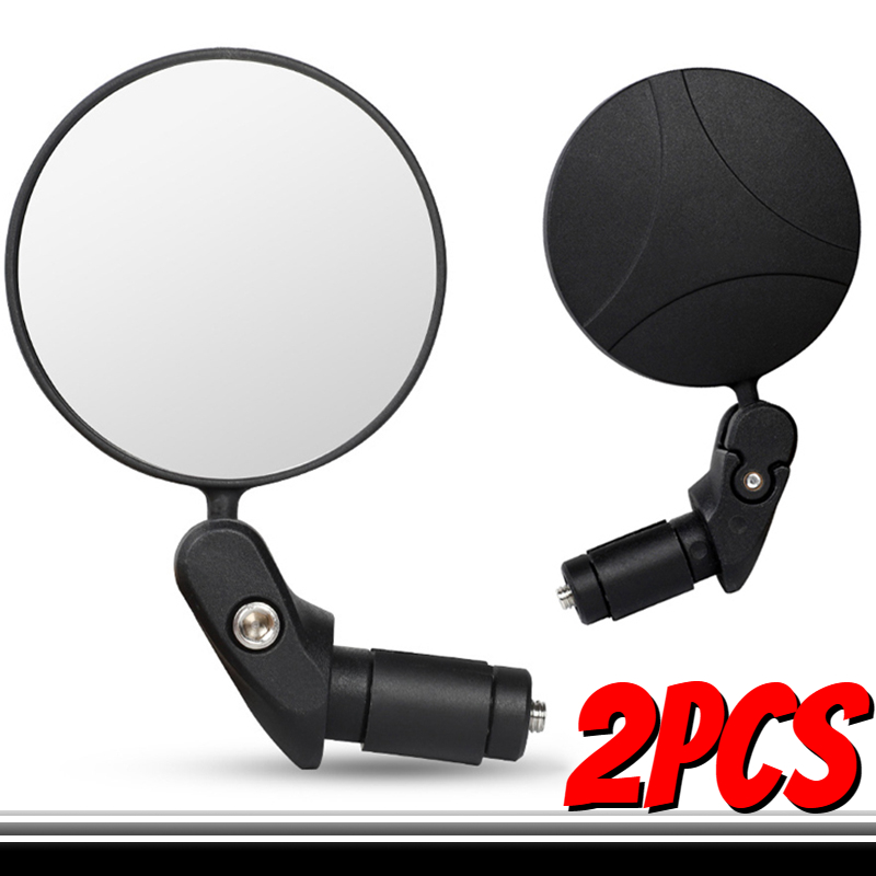 Universal Motocicleta Handle Bar End Espelhos, Redondo, Dobrável Rear View Espelhos, Moto, Bicicleta Espelho Lateral, Seguro Ciclismo Acessórios