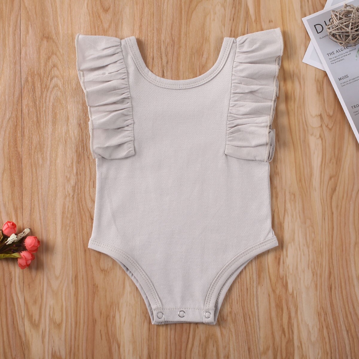 Baby Sommer Kleidung Neugeborenen Baby Junge Mädchen unisex Baumwolle Gesamt Karosserie Rüschen Feste Kleidung einstellen ärmellos Sunsuit