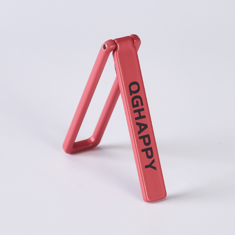 Ultra Thin Foldable Mobile Phone Holder Bracket Magnetic Metal Alloy Desktop Cell Phone Stands Universal Phone Support Kickstand: Red