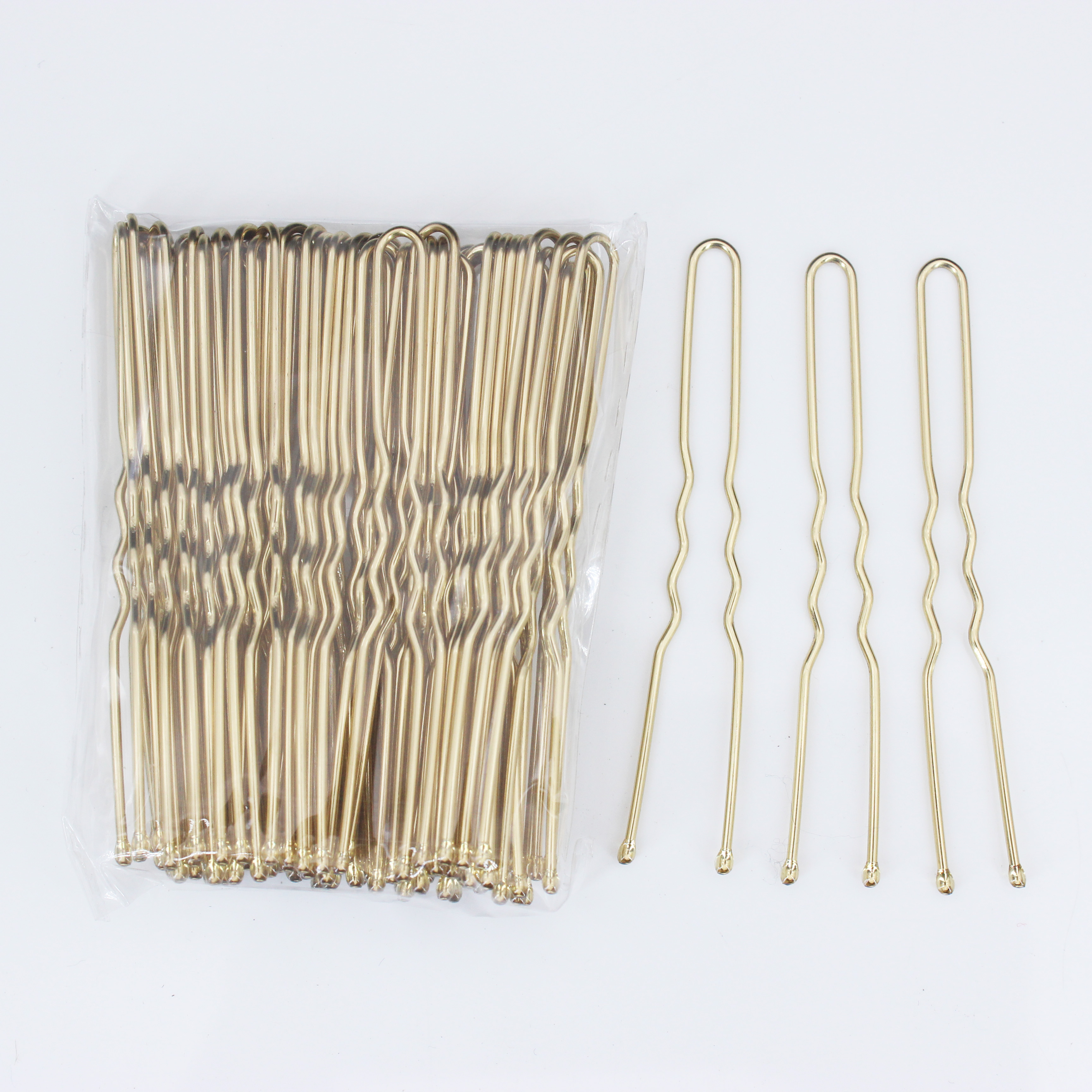 Pinces à cheveux en métal couleur argent en forme de U, épingles à cheveux de mariée en alliage ondulé pour femme, accessoires d'outils de coiffure, 50 pièces: Couleur or pur