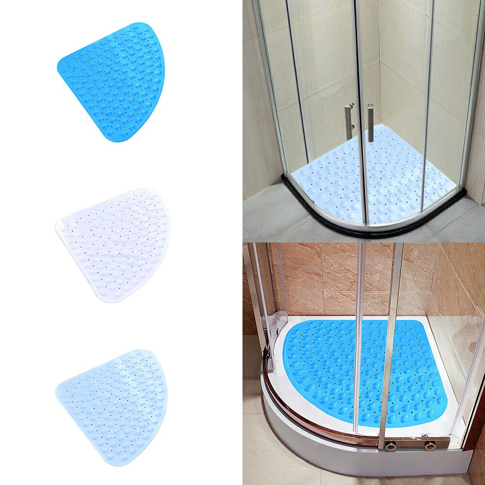 High Quantity Anti Slip Mat For Shower Hotel Toilet Fan-Shaped Antiskid Mat Triangle Bath Mat Drain Kitchen Bathroom Accessories