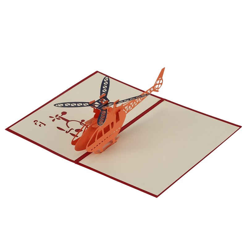 3D Greeting Card Helicopter Anniversary Happy Birthday Christmas Easter Greeting Card