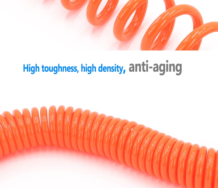 PU spring air pipe air compressor gas line pneumatic high pressure telescopic hose spiral air pipe steam pipe with joint