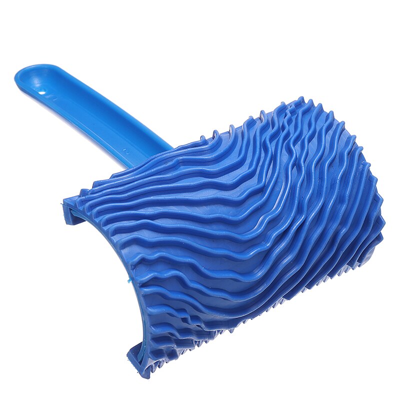 Blue Rubber Wood Grain Painting Roller Tool Wall Texture Painting Brush Roller With Detachable Handle For Wall DIY Decoration