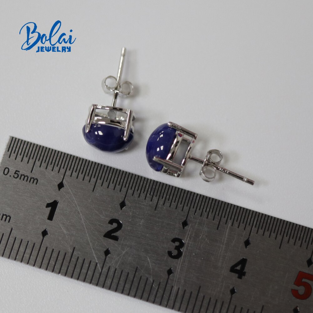 Created starlight sapphire jewelry set earrings and ring with 925 sterling silver fine jewelry for girl bolaijewelry