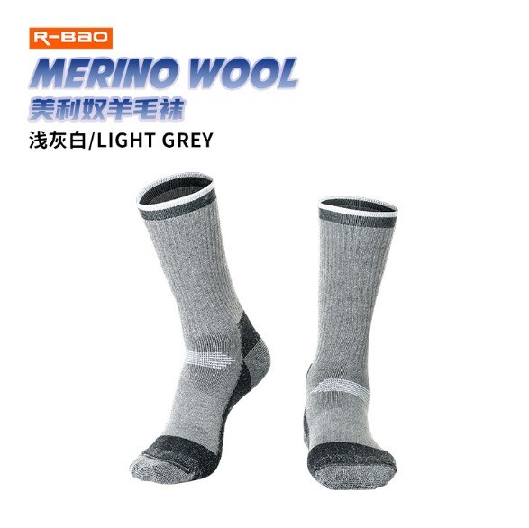 2 paare/los NEUE Sport Socken R-BAO RB3334 warm30 % Merino Wolle Männer Frauen Skifahren Socken draussen Klettern Wandern Socken: grau Weiß / M 35-39