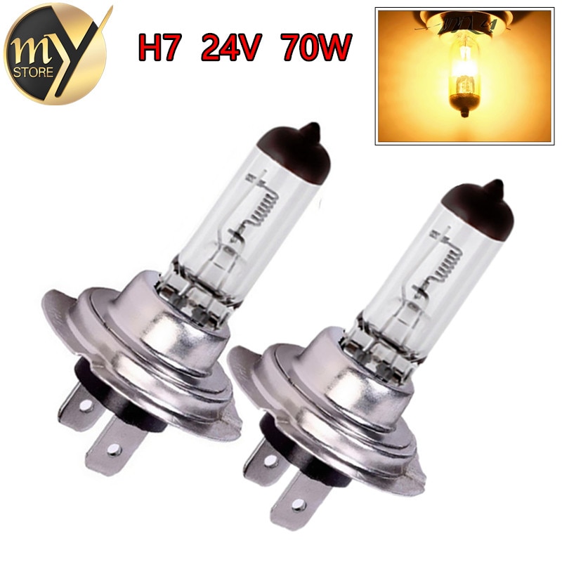 2 stks H7 24 v 70 w 4300 k Geel Mist Halogeenlamp licht running Auto Head Light Lamp auto styling auto lichtbron parking dag