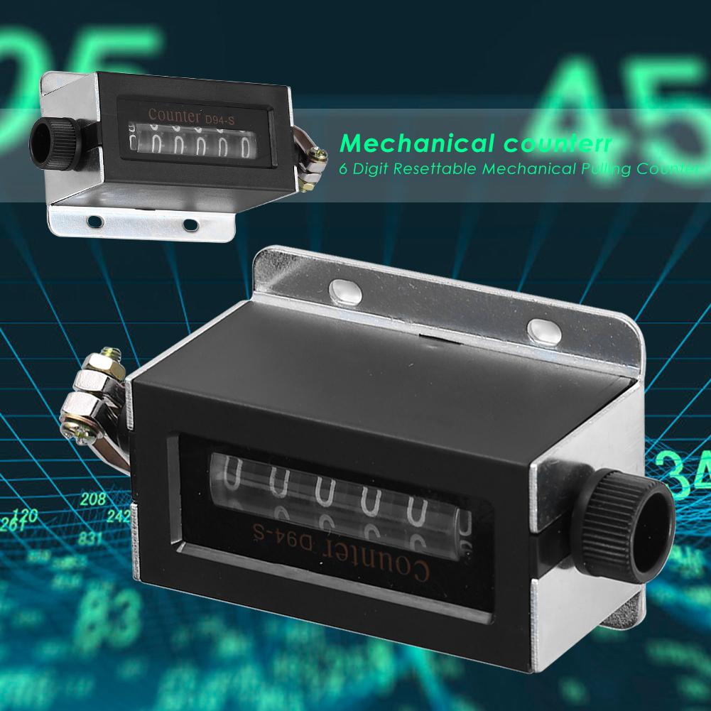 6 Digit Resettable Mechanische Trekken Teller Digitale Rolling Wheel Teller Mechanische Lengte Meter Roller Teller Gereedschap