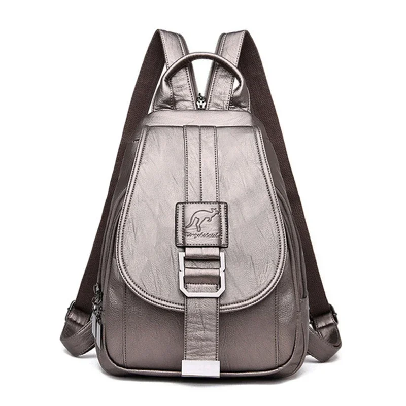 Multifunctionele dames leren rugzakken Vintage rugzak voor tienermeisjes Schoolborsttas Reisrugzak Dames Sac Back Pack: Paars