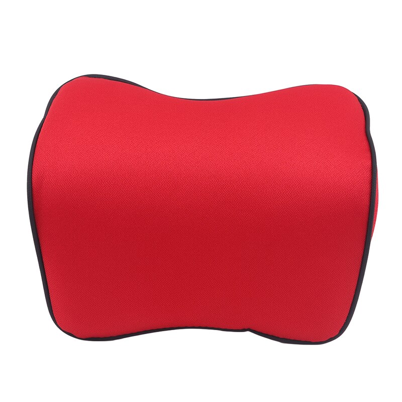 Car Pillows 3D Memory Foam Warm Car Neck Pillow PU Leather Car Seat Cushion Universal Lumbar Back Support Auto Accessories: red