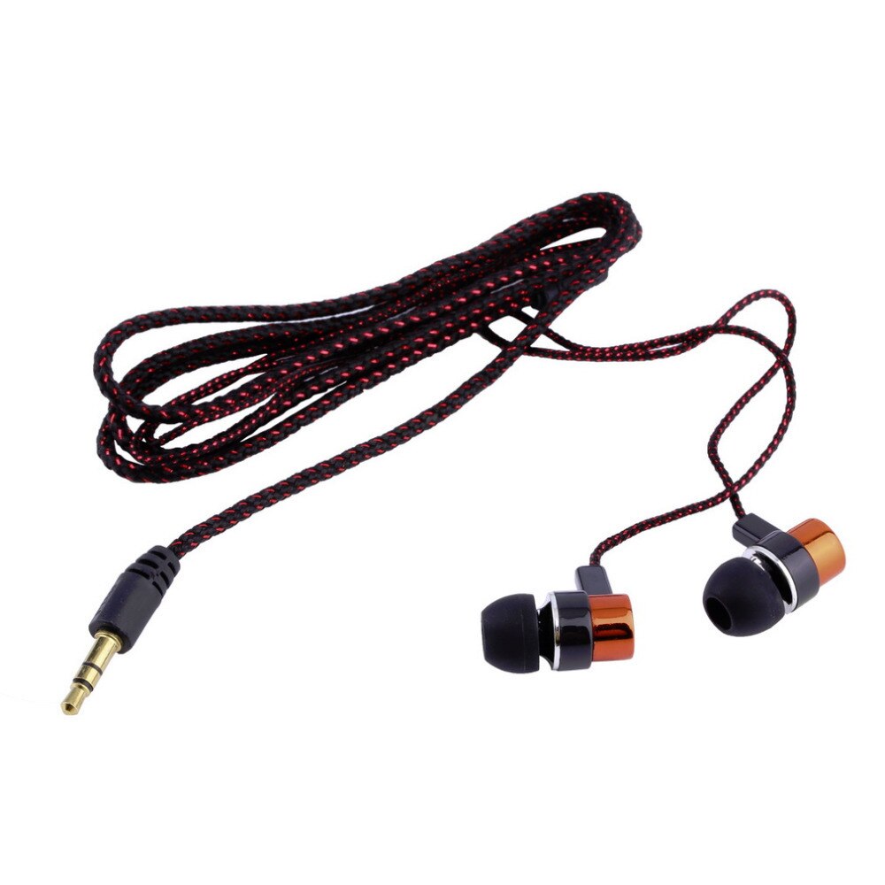 3.5mm Stereo Geweven Fiber Doek Lijn Headset Apparaat Metal Koptelefoon Jack