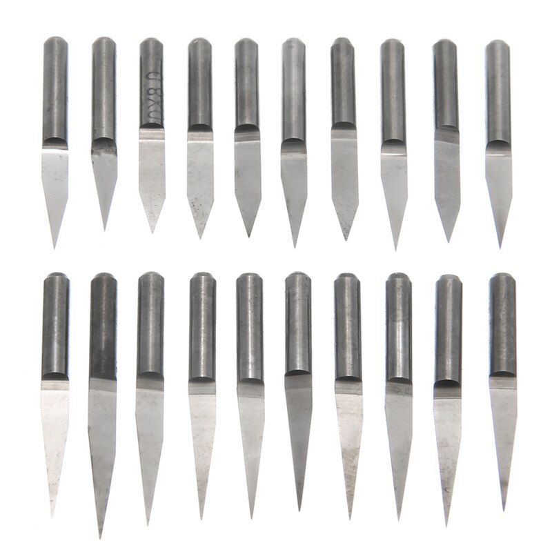 20Pcs Carbide PCB Engraving Bits 3.175mm CNC Router Bit 10/15/20/30 Degree Milling Cutter Tools