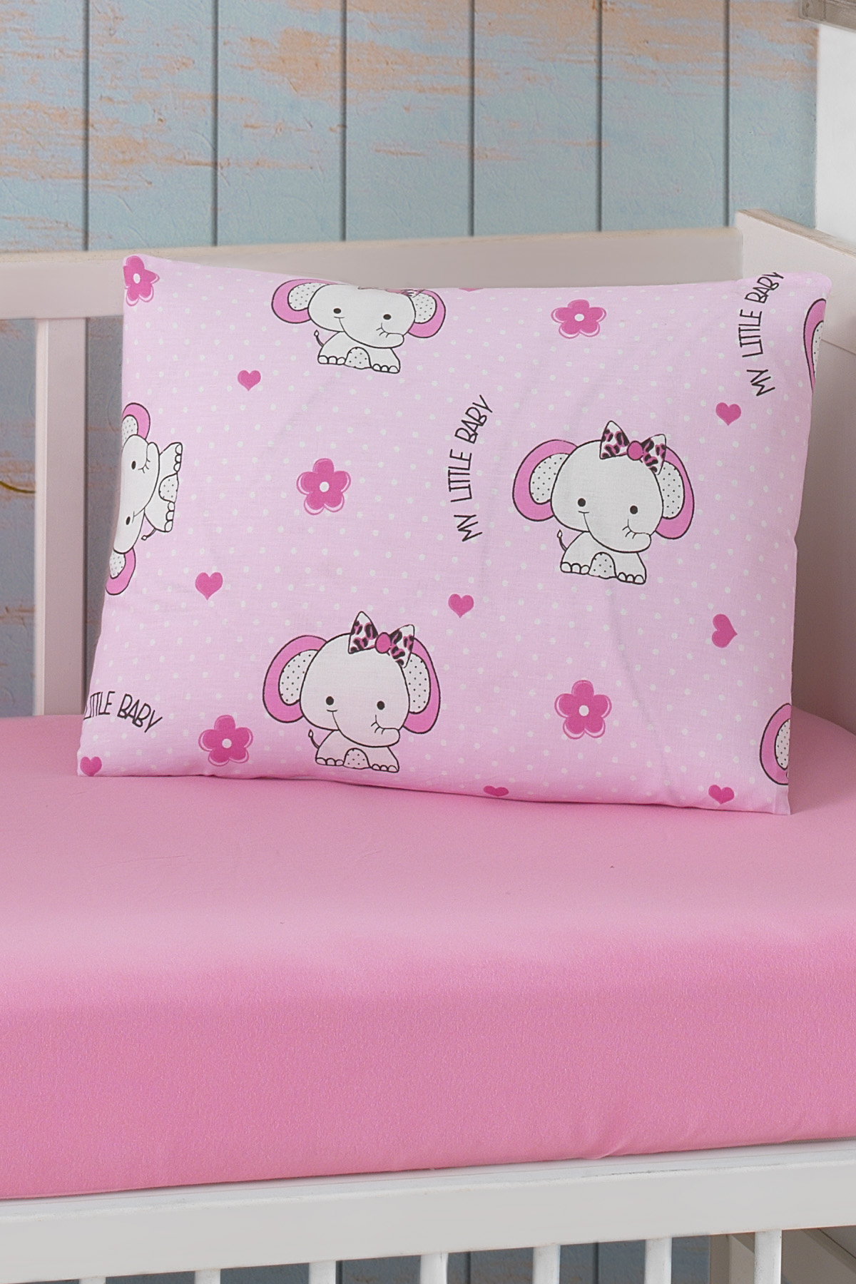 Lady Moda Baby Fitted Sheet Set 100% Cotton | 2 pcs Crib Fitted Sheet Set: elephant