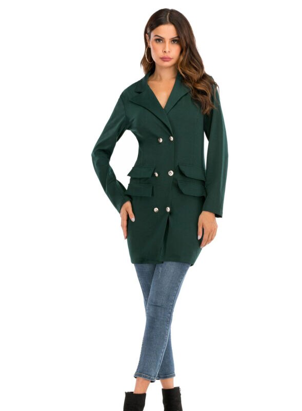 Kvinnor dam långärmad slimmad kavaj kostym kappa arbetsjacka formell kostym plus size