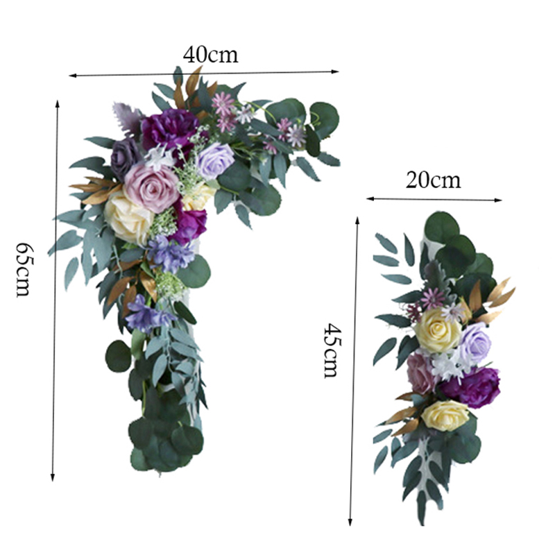 Guirlande artificielle pour arc de mariage, 2 pièces/ensemble, accessoires, carte de bienvenue, décor de panneau mural Floral, Arrangement de rangée de fleurs, exposition de fenêtre: 05-7