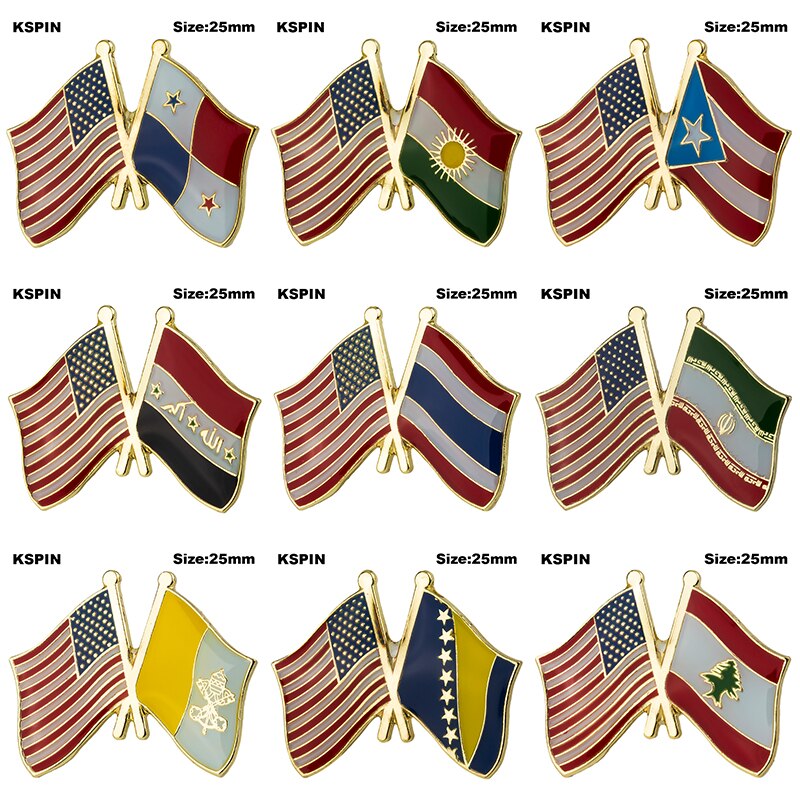 Usa Vlag Badge Vriendschap Land Vlag Badge Vlag Broche Nationale Vlag Revers Pin Internationale Reizen Pins Collecties