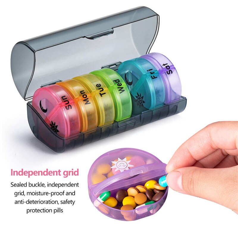 7 Dagen Pillendoos Pillendoosje Container Voor Tabletten Wekelijkse Pillendoos Tablet Sorter Geneeskunde Weekly Storage Box Container Organizer