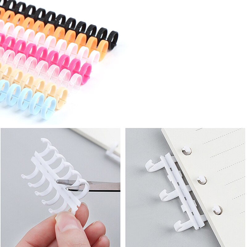 Loose-leaf Plastic Binding Ring Spring Spiral Rings Paper Binder for 30 Holes A4 A5 A6 Paper Notebook Stationery Office Supplies