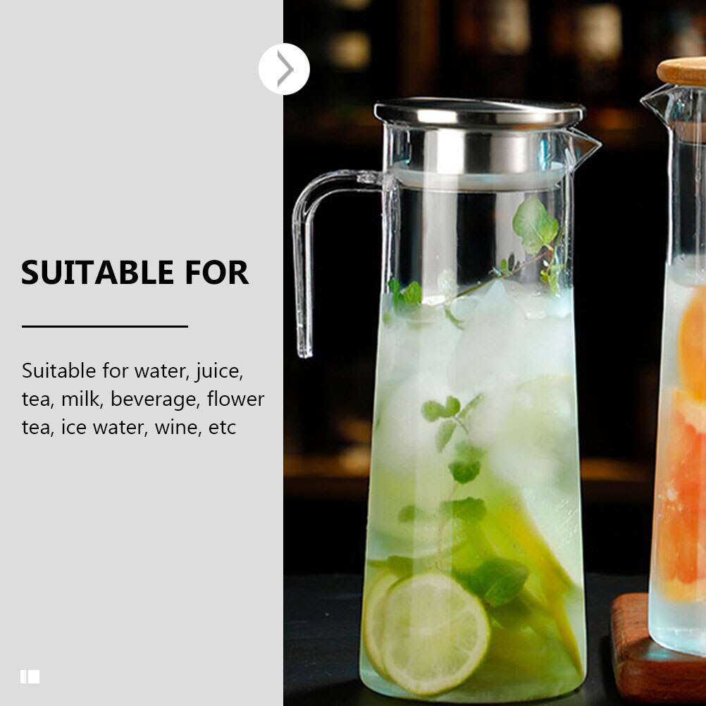 Clear Water Pitcher Acrylic Ice Water Pitcher Kitchen Beverage Pitcher Drinking Pitcher with Lid
