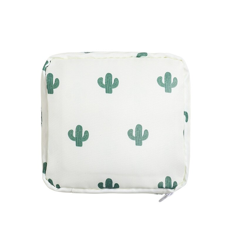 Portatile di grande capacità borsa da viaggio sacchetto di immagazzinaggio del tovagliolo sanitario di stoccaggio cosmetici di trucco del sacchetto dei monili sacchetto di immagazzinaggio del sacchetto rossetto borsa: B cactus