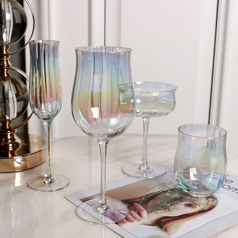Verre à Cocktail Vertical nervuré en forme de tulipe, pour jus de fruits, verres à vin, ,