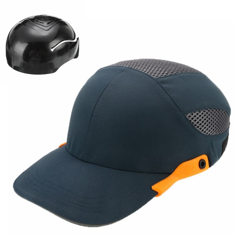 Safety Bump Cap With Reflective Stripes Lightweight and Breathable Hard Hat Head Helmet Workplace Construction Site Hat Black