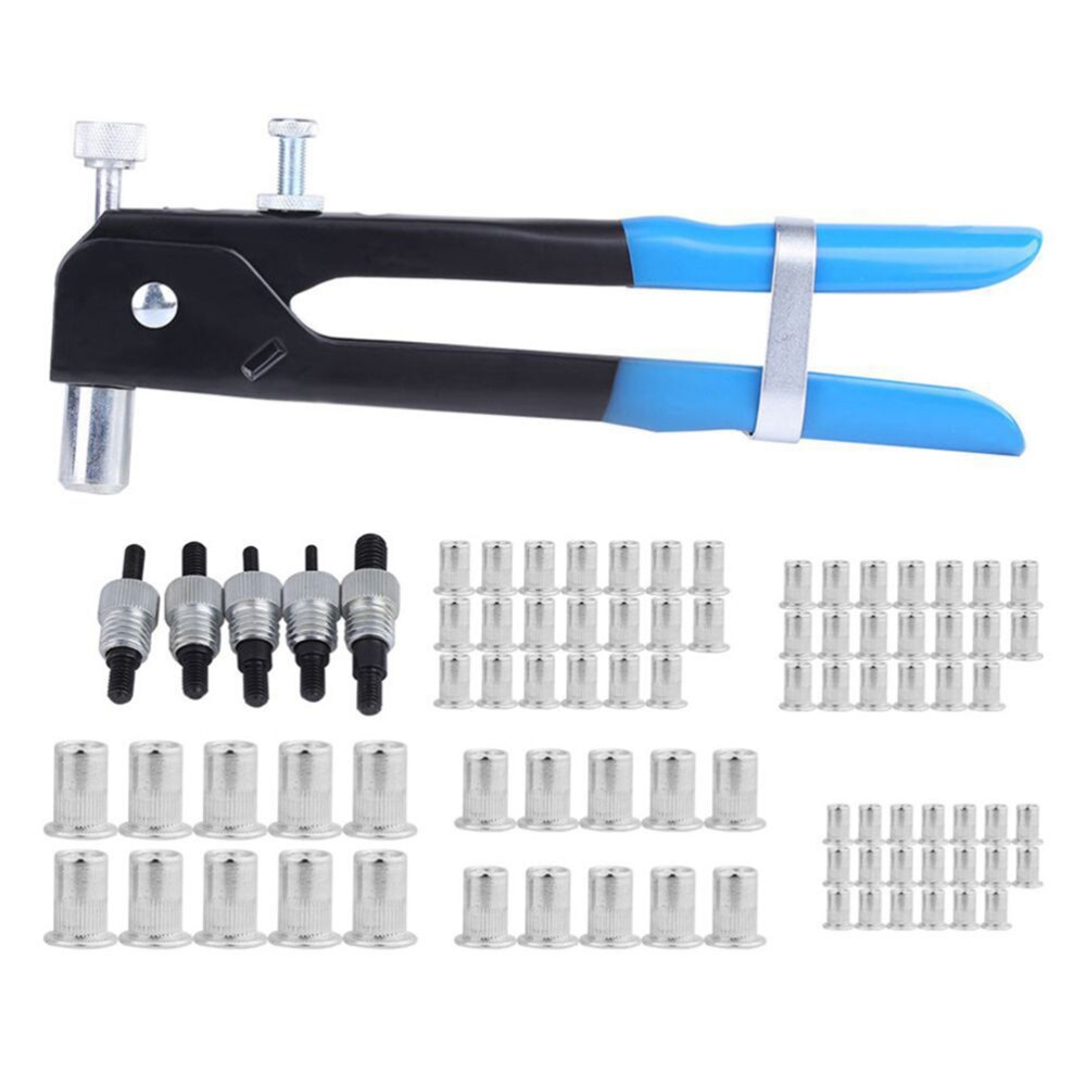 86pcs Hand Rivet Nut Tool Threaded Nut Riveter Rivnut Nutsert Tool Riveting Kit: Default Title