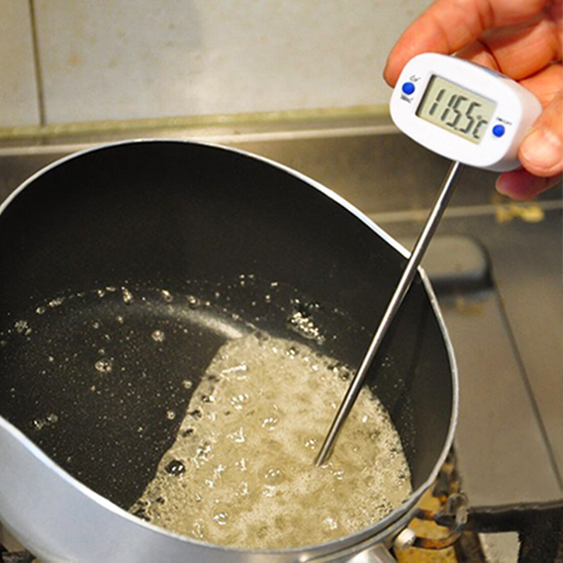 Stiftform digital termometer omedelbar läsficka olja mjölk kaffe vatten test kök matlagningstermometer