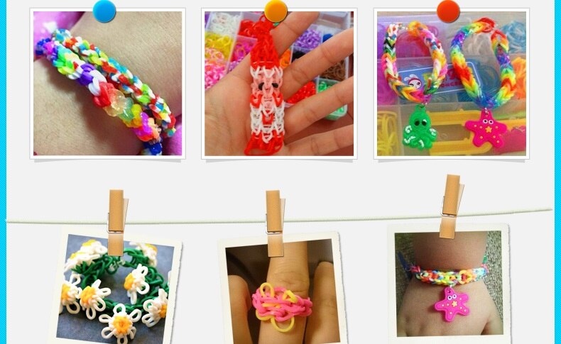 Væv gummibånd armbånd til børn eller hår regnbue gummi vævebånd gør vævet armbånd diy legetøj jul