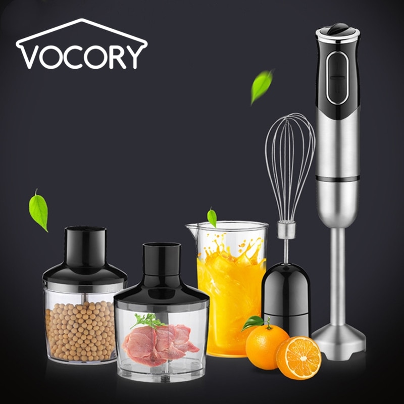 600ML Hand Blender 4 in 1 Portable immersion Blender for Kitchen Food Processor stick with Chopper Whisk Electric Juicer Mixer