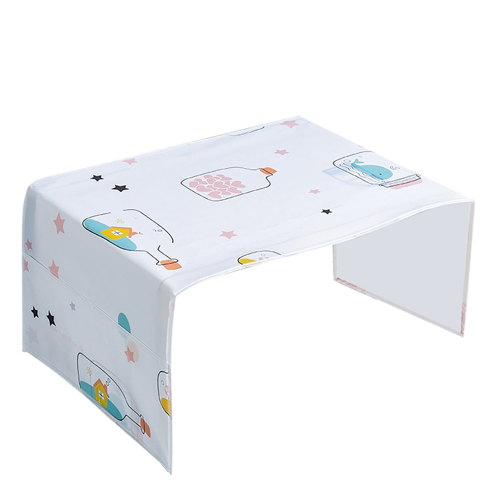 Cubiertas de horno microondas de dibujos animados, bolsillos dobles, cubiertas antipolvo, impermeables, a prueba de grasa, bolsa de almacenamiento, accesorios de cocina: D