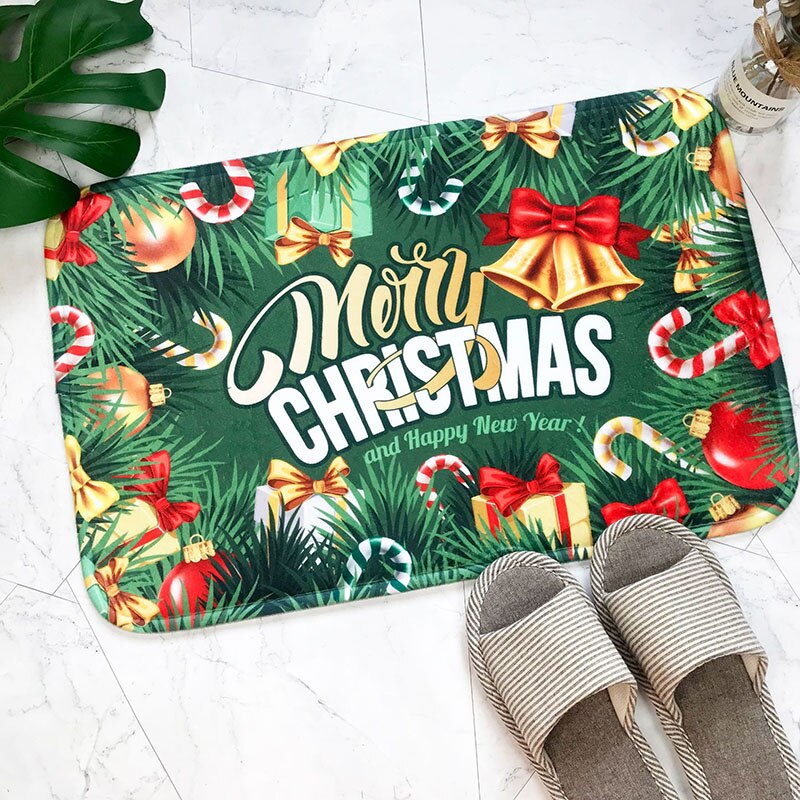 God jul matte utendørs teppe dørmatte nisse ornament julepynt til hjemmet xmas navidad dekor noel år: Stil 7