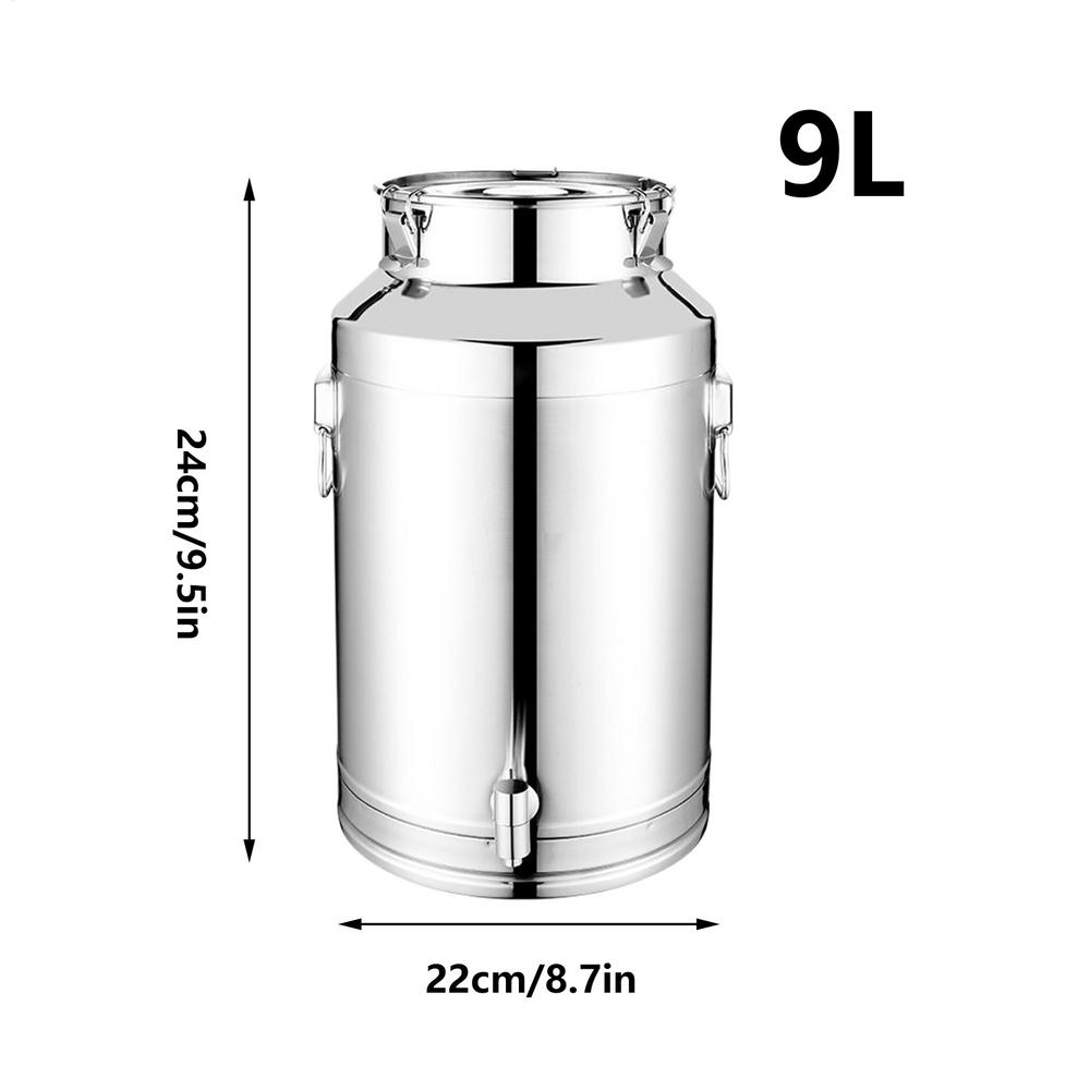 5L/9L/14L Keuken Afgesloten Vat Met Kraan Roestvrijstalen Vetcontainer Met Deksel Luchtdichte Melk Emmer Wijn Afgesloten Tank: WIT
