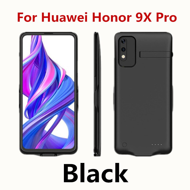 6800mAh Battery Charger Power Case For Huawei Honor 9X Pro Power Bank Battery Cover For Huawei Honor 9X External Battery Cases: Black for 9X Pro