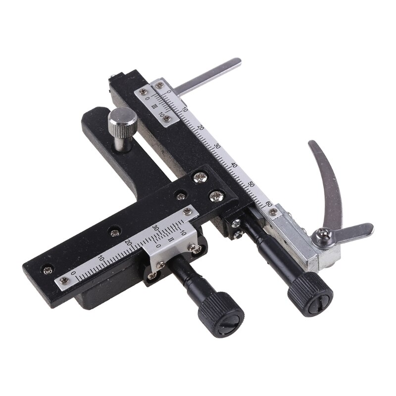 Microscope Attachable Mechanical Stage X-Y Moveable Caliper Vernier with Scale