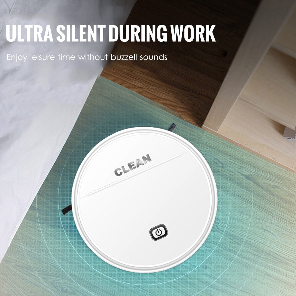 3-In-1 Robotic Vacuum Cleaner Automatic Sweep Mop Cleaner 1800Pa Power Suction Robot Vacuum 1200mAh Battery USB Rechargeable