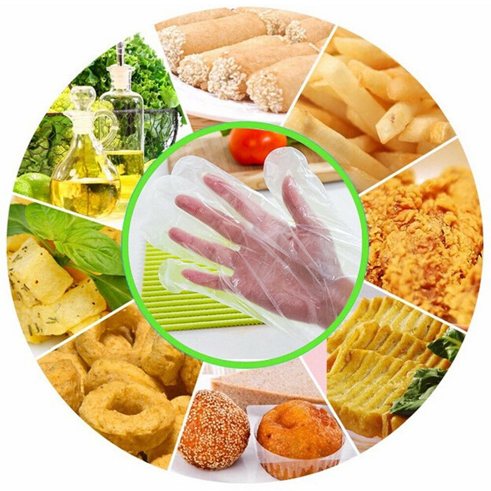 Clear Plastic Disposable Gloves Restaurant Home Service Catering Hygiene Supplies