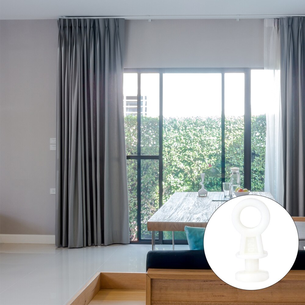 50 PCS Rod Rollers Curtain Rail Track Wheels for Window Door Shower Curtains (Beige)