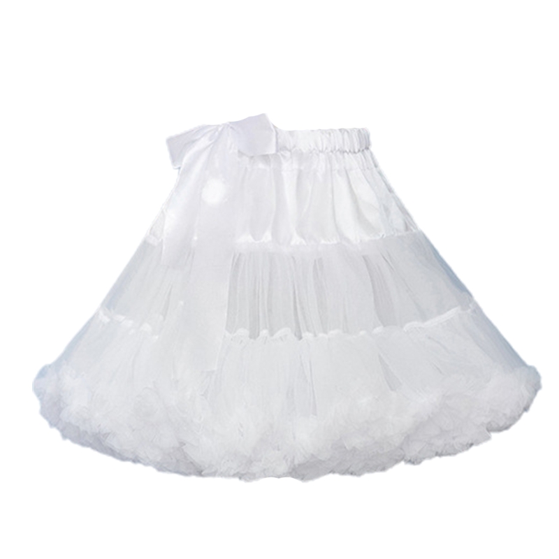 Women's Crinoline Petticoat Tutu Skirt Soft Fluffy Ball Gown Half Slips 15.75 Inch Underskirt for Wedding Bridal Dress: White